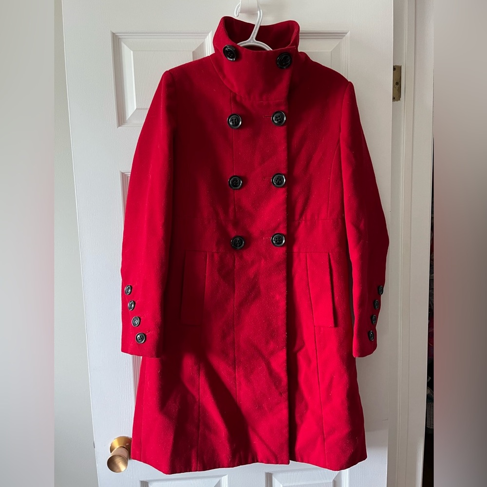 Jessica Red Military Style Peacoat size 10